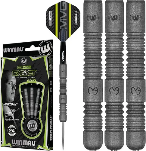 WINMAU MvG ExAct 24 Gramm Steeltip Dartpfeile Set - Steel-Dartpfeile mit präzisionsgefertigten Durchmessern und handbearbeiteten Rillen für perfektes Spielgefühl, ideal für ambitionierte Spieler.