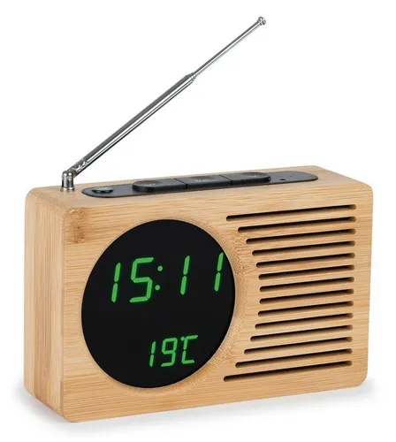 Atlanta Digital-Wecker 2601 mit Radio-Funktion in braun von Atlanta
