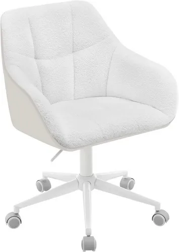 WOLTU Bürostuhl Bouclé-Sitz Drehstuhl Creme+Beige - Stylischer Schreibtischstuhl mit Bouclé-Stoff, ideal für Home Office und gemütliche Arbeitsatmosphäre, höhenverstellbar und mit 5 Rollen für optimale Beweglichkeit.