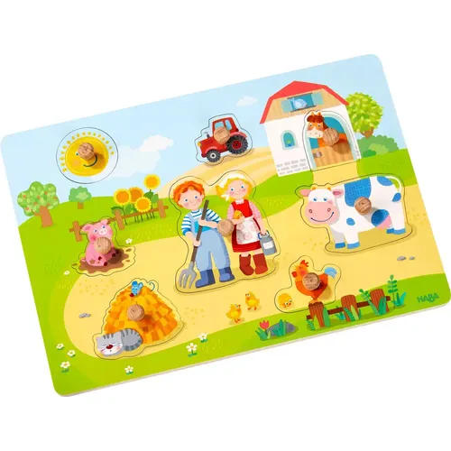 HABA - Greifpuzzle Auf dem Bauernhof, 8-teilig, ab 12 Monaten