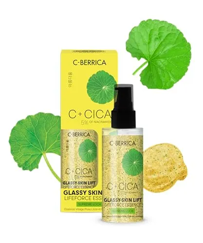 Natura Siberica CICA C-BERRICA Glassy Skin Lift Lifeforce Essence 50 ml – Niacinamid Serum mit Centella, Vitamin C, Oblepikha, Glow & Anti-Aging Pflege, hydratisierend, K-Beauty