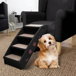 vidaXL Klappbare Hundetreppe Schwarz 62x40x49,5 cm