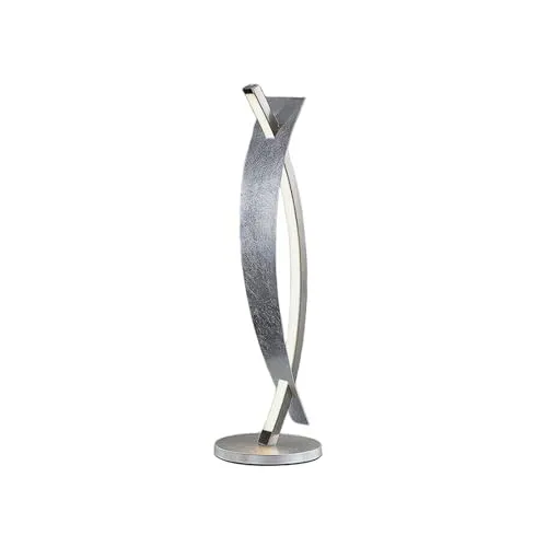 Lucande Tischleuchte Marija - Moderne LED-Tischlampe in Silber - Nachttischleuchten mit dimmbarem warmweißem Licht, das eine angenehme Atmosphäre schafft und als stilvoller Eyecatcher fungiert.
