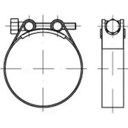 Schlauchschelle DIN 3017 Form C1 W2 Stahl 1.4016 verzinkt ø47-51 x 20mm - Eisenwaren - Hochwertige einteilige Schlauchschelle aus verzinktem Stahl für zuverlässige Verbindung und Dichtigkeit, ideal für verschiedene Anwendungen.