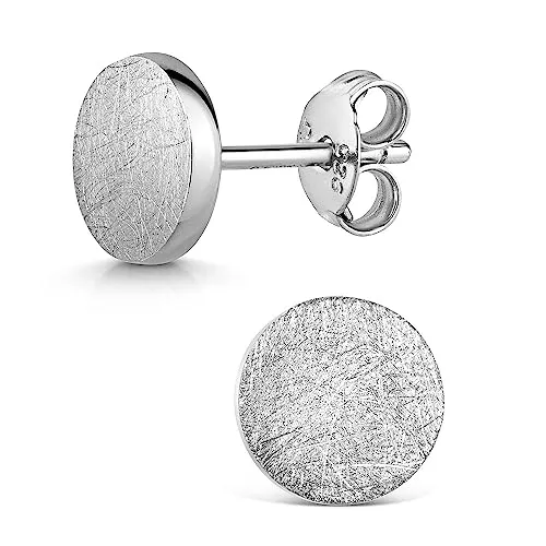MATERIA by Matthias Wagner Ohrstecker Silber 925 Damen 8mm matt - Elegante 8mm Ohrstecker aus 925 Sterling Silber, matt gebürstet und rhodiniert für Anlaufschutz. Perfekt als Geschenk in einer stilvollen Schmuckbox.