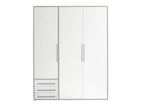 Livetastic Drehtürenschrank in Weiß und Eiche San Remo
