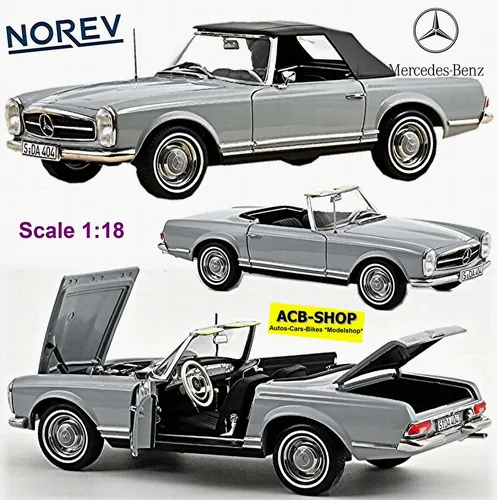 Mercedes-Benz 230 SL W 113 Pagode 1963-67 grau grey 1:18 Norev 183990