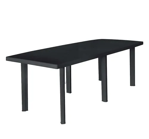 Gartentisch Anthrazit 216x90x72 cm aus Kunststoff - Robuster Gartentisch in elegantem Anthrazit, ideal für den Außenbereich. Mit einer großzügigen Fläche von 216x90 cm bietet er ausreichend Platz für gesellige Runden.