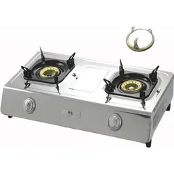 NGB-200 Edelstahl Gaskocher 2-flammig - Kochfelder: Robuster Edelstahl Campingkocher mit 2 Gasbrennern, ideal für Outdoor-Abenteuer und Grillpartys.