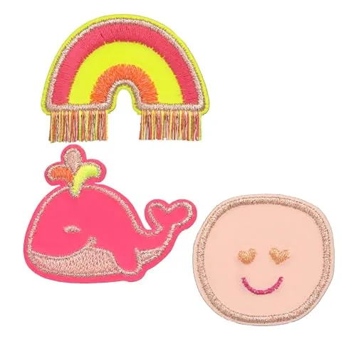 LÄSSIG Textilsticker selbstklebend/Textile Woven Sticker Whale pink