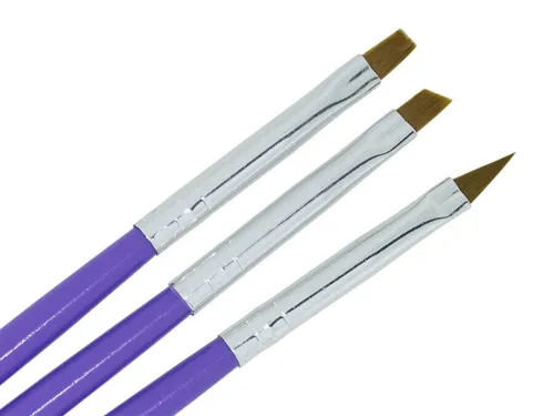 Profi UV Gel Pinsel SET French Nail Modellage Nagel Design Katzenzunge 3-teilig