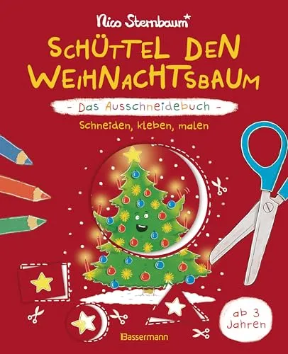 Schüttel den Weihnachtsbaum - Das Ausschneidebuch. Schneiden, kleben, malen für Kinder ab 3 Jahren: Das Bastelbuch zum Bestseller. Mit perforierten Seiten und Scherenführerschein