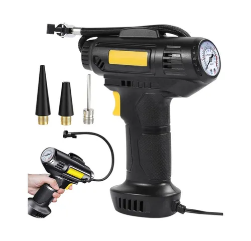 VERK GROUP Luftpumpe Autokompressor 12V 120W Reifenfüllpistole bis 10 Bar mit LED