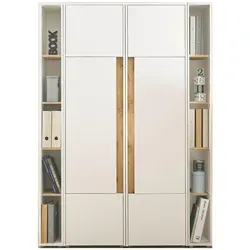 Büroschrank Aktenschrank Set in Weiß und Eiche Wotan - Schränke für das Heimbüro, stilvolles Design mit nachhaltigen Materialien, bietet viel Stauraum und praktische Kombinationsmöglichkeiten für Ihr Homeoffice.