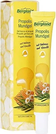 Propolis Mundgel 13.5 ML - Arzneimittel mit Propolis, Teebaum und Kamille zur Linderung von Schleimhaut- und Zahnfleischreizungen. Ideal für empfindliche Druckstellen, alkoholfrei und pflegend mit Aloe Vera.