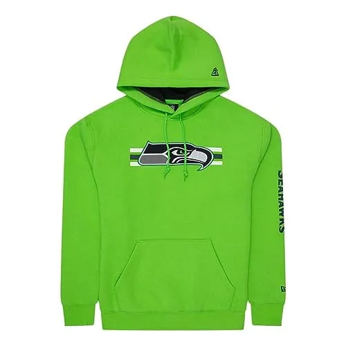 New Era Seattle Seahawks NFL 2023 Sideline Green Hoody - M - Stylischer Seattle Seahawks Hoody von New Era | Mit Känguru-Tasche und Kapuze | Teamlogo auf der Front | Offizielles Lizenzprodukt der NFL | Ideal für Fans, die moderne Teamkleidung suchen | Erhältlich in verschiedenen Größen für alle Geschlechter.