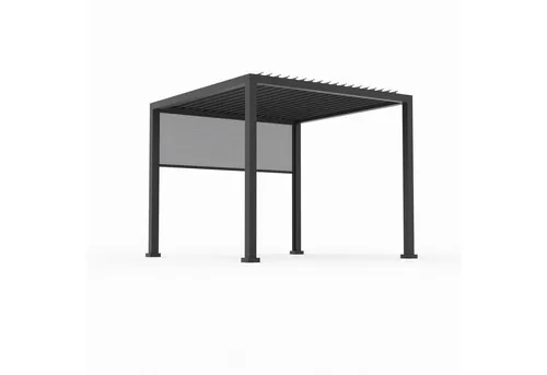 anndora Aluminium Pergola 300 x 300 cm – Witterungsbeständige Lamellenpergola mit Kurbel und Rollo - Elegante Pergola 300x300 cm aus pulverbeschichtetem Aluminium, mit verstellbarem Lamellendach und integriertem Rollo für optimalen Sonnenschutz und Privatsphäre. Ideal für Terrasse oder Garten.