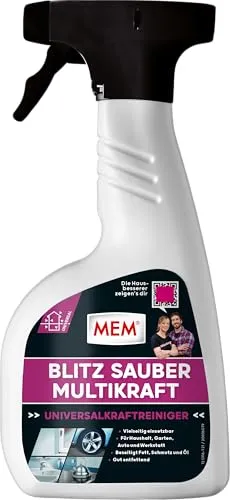 MEM Blitz Sauber Multikraft, Flüssiger Universal-Reiniger gegen hartnäckigen Schmutz, Auf allen Untergründen anwendbar, Entfettend, Gebrauchsfertig, 500 ml, Farblos