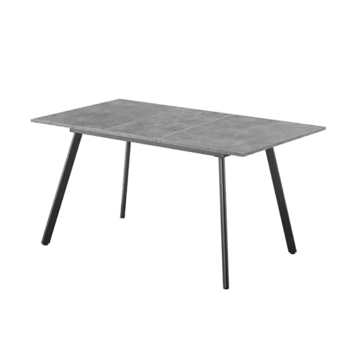 B&D home Esstisch MARA, Ausziehtisch für 4-6 Personen - Skandinavischer Esstisch mit pulverbeschichtetem Metallgestell, ausziehbar von 120 cm auf 160 cm, ideal für Familienfeiern und gemütliche Abende.