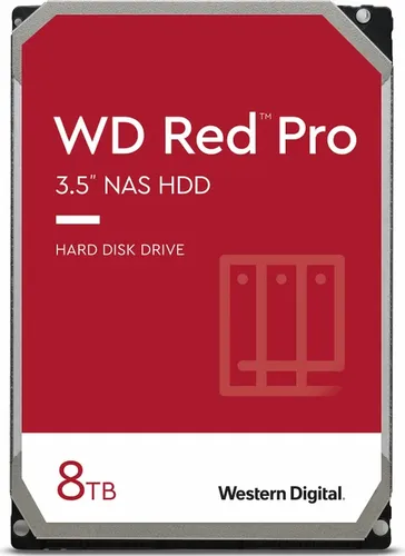 Western Digital WD Red Pro 8 TB NAS HDD - Festplatte mit 8 TB Kapazität, ideal für NAS-Systeme, leise und stromsparend, perfekt für den 24/7 Dauerbetrieb.