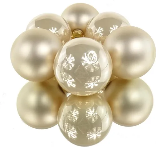 Christbaumkugeln Pearl beige Ø 8 cm aus Glas - 6er Set