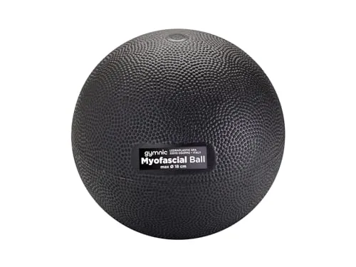 GYMNIC Myofascial Ball, aufblasbarer Ball Ø 18 cm, schwarz, für Massage und myofasziale Entspannung, ideal für Selbstmassage, Muskelregeneration und gezieltes Training, mit Einstellbarer Dichte