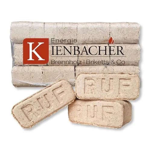 50kg RUF Reine Buchen Briketts im Paket Hartholz Brenn Kamin Ofen Heiz Holz Gluthalter Buche RUF Brikett Eckig | Energie Kienbacher (5x10kg)