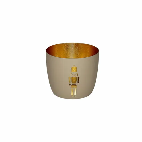 Gift Company Windlicht Madras M Nussknacker Teelichthalter Sandstone Gold 8.5 cm