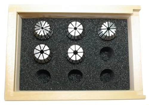 Proxxon ER-Spannzangensatz für PF400/FF500 5tlg. - präzise Spanntechnik für Fräsen - Fräsen - 5-teiliges Set für exakte Spannungen von 2,4 bis 5,0 mm, ideal für präzise Arbeiten und hohe Effizienz.
