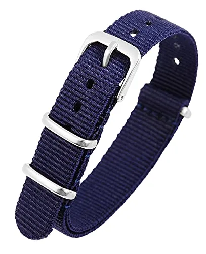 Excellanc-Uhrenarmband Ersatz Textil Dornschließe Breite 14-22 mm (Stegbreite: 18 mm, dunkelblau)