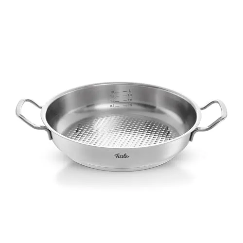 Fissler Original-Profi Collection Servierpfanne 24 cm - Pfanne aus hochwertigem Edelstahl, mit Novogrill-Bratfläche für perfekte Bratergebnisse und geeignet für alle Herdarten, inklusive Induktion.