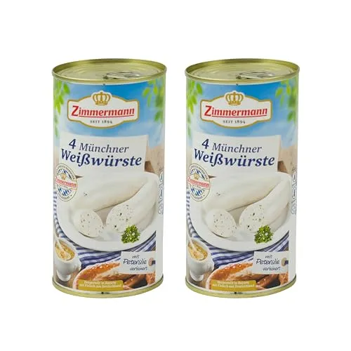 Food-United ORIGINAL MÜNCHNER WEIßWÜRSTE 2x500g - Frische Wiener, bayerische Wurstspezialität mit feiner Petersilie, Muskatblüte und Zitronennote – ideal zu Bier und Brezel für ein authentisches bayerisches Erlebnis!