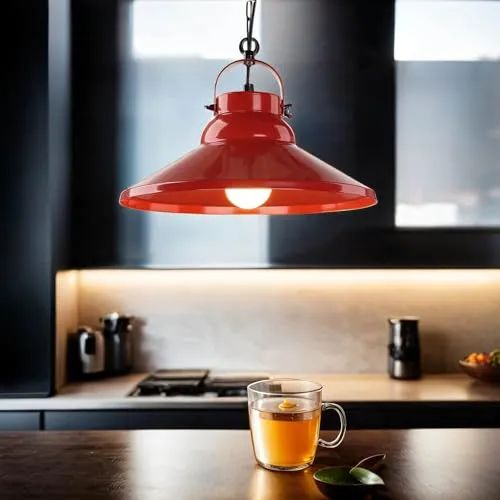 Licht-Erlebnisse Hängelampe Metall Rot Schwarz in rot von Licht-Erlebnisse