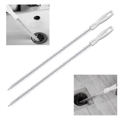 Stück Rohrreinigungsbürste, Abflussbürste Lang, Abflussreiniger Spirale Bürste, Flexible Abfluss Bürste für Rohre, Waschbecken, Duschabfluss, Usw, 45 cm 2