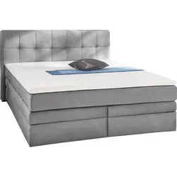 Boxspringbett AMY - 180 x 200 cm - Grau - Samt mit Bettkästen - Modernes Boxspringbett mit 7-Zonen-Tonnentaschenfederkern und seitlichen Bettkästen für optimalen Stauraum. Der elegante Samtbezug in Grau sorgt für stilvolles Ambiente und höchsten Komfort.