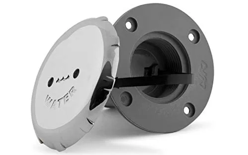 Einfüllstutzen Tankstutzen Kunststoff mit Edelstahl-Deckel, rostfrei, versch. Auswahl 38 oder 50 mm Durchmesser bzw. Beschriftung Tankdeckel Fuel, Diesel oder Wasser Größe Water 38mm ohne Schlüssel