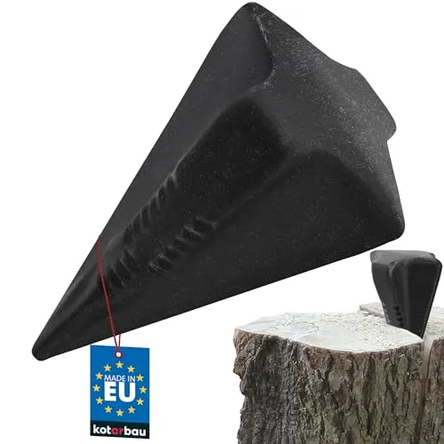KOTARBAU Geschmiedeter Dreh-Spaltkeil aus Stahl 170 mm 1,6 kg Keil Holzspaltkeil Spaltgranate Holzspalter Schwarz Fällkeil Scheitkeil Nachsetzkeil Treibkeil zum Spalten von Holz