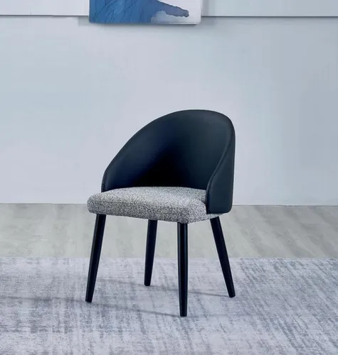 Grau-Blauer Esszimmerstuhl - Luxuriöser Einsitzer für modernes Wohnen - Eleganter Polsterstuhl in Grau mit Holzgestell, ideal für Esszimmer und Küche. Maße: 50 x 48 x 80 cm. Komfortabel und stilvoll, perfekt für den täglichen Einsatz.