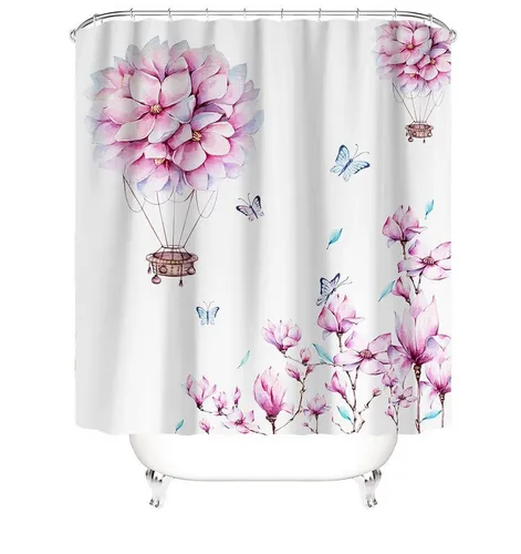 M&W DAS DESIGN Duschvorhang Shower curtains Anti schimmel Waschbar 180x200cm Kirschblüte