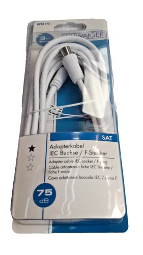 Schwaiger SAT/Antennen Adapterkabel 75dB 3m Anschlusskabel 2-fach Abschirmung