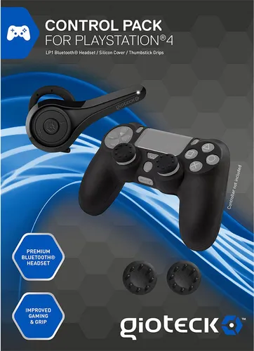 Gioteck PS4 Control Pack, Kabellos, Schwarz