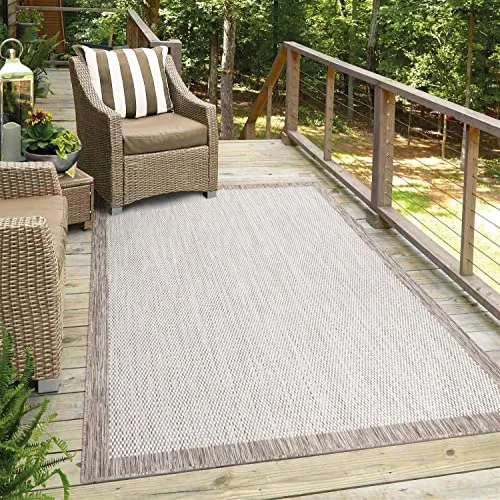carpet city Wetterfester Outdoor-Teppich 200x290 cm - Beige für Balkon und Terrasse - Vielseitiger Outdoor-Teppich aus feuchtigkeitsbeständigen Kunstfasern, ideal für Balkon, Terrasse oder als Küchenteppich. Pflegeleicht und langlebig, sorgt er für eine gemütliche Atmosphäre in jedem Außenbereich.