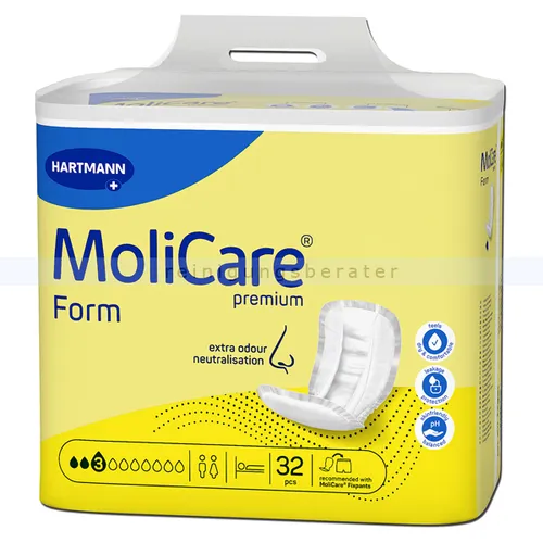 MoliCare Premium Form 3 Tropfen 32 Stück, PZN 17633525 32 Stück bei leichter Harn- und Stuhlinkontinenz