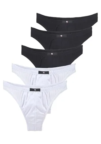 H.I.S Herren String (6, Weiß/Schwarz)