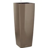 Lechuza 'Cubico Alto 40' Blumentopf, taupe - Hochwertiger Blumentopf für drinnen und draußen, mit automatischer Bewässerung für gesunde Pflanzen und weniger Pflegeaufwand.