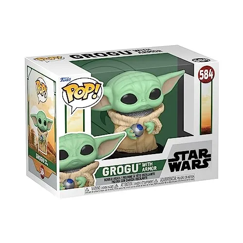 Funko Pop! Star Wars: BoBF - Grogu (The Child, Baby Yoda) mit Armor - Star Wars: The Book of Boba Fett - Vinyl-Sammelfigur - Geschenkidee - Offizielle Handelswaren - TV Fans - Modellfigur Für Sammler