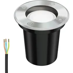 ledscom.de Boden-Einbauleuchte BOLI für außen Edelstahl rund IP67 108mm Ø inkl. 4,888W LED Lampe 450lm weiß