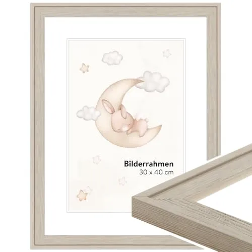 WANDStyle Bilderrahmen für Kinderzeichnungen, Creme Kinderbilderrahmen 15x20 cm, Bilderrahmen Kinder, Wechselbilderrahmen 20x15 cm, Kinderzeichnungen aufbewahren, Rahmen - Made in Germany H120
