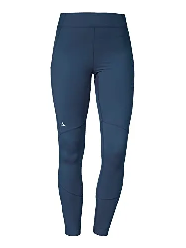 Schöffel Damen Tight Imada L, Wanderleggings mit integrierter Handytasche, Sportleggings mit elastischem Bund und 4-Wege-Stretch, Dress Blues, 44