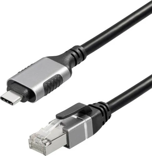Maxtrack USB-C / RJ45 Netzwerk Adapterkabel CAT 6 [1x USB-C Stecker - 1x RJ45-Stecker] 1.00m Schwarz